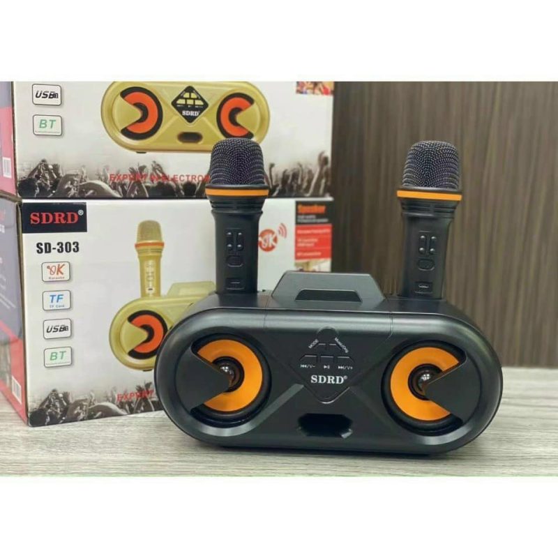 Loa Bluetooth Karaoke SDRD SD-303 (kèm 02 micro không dây)