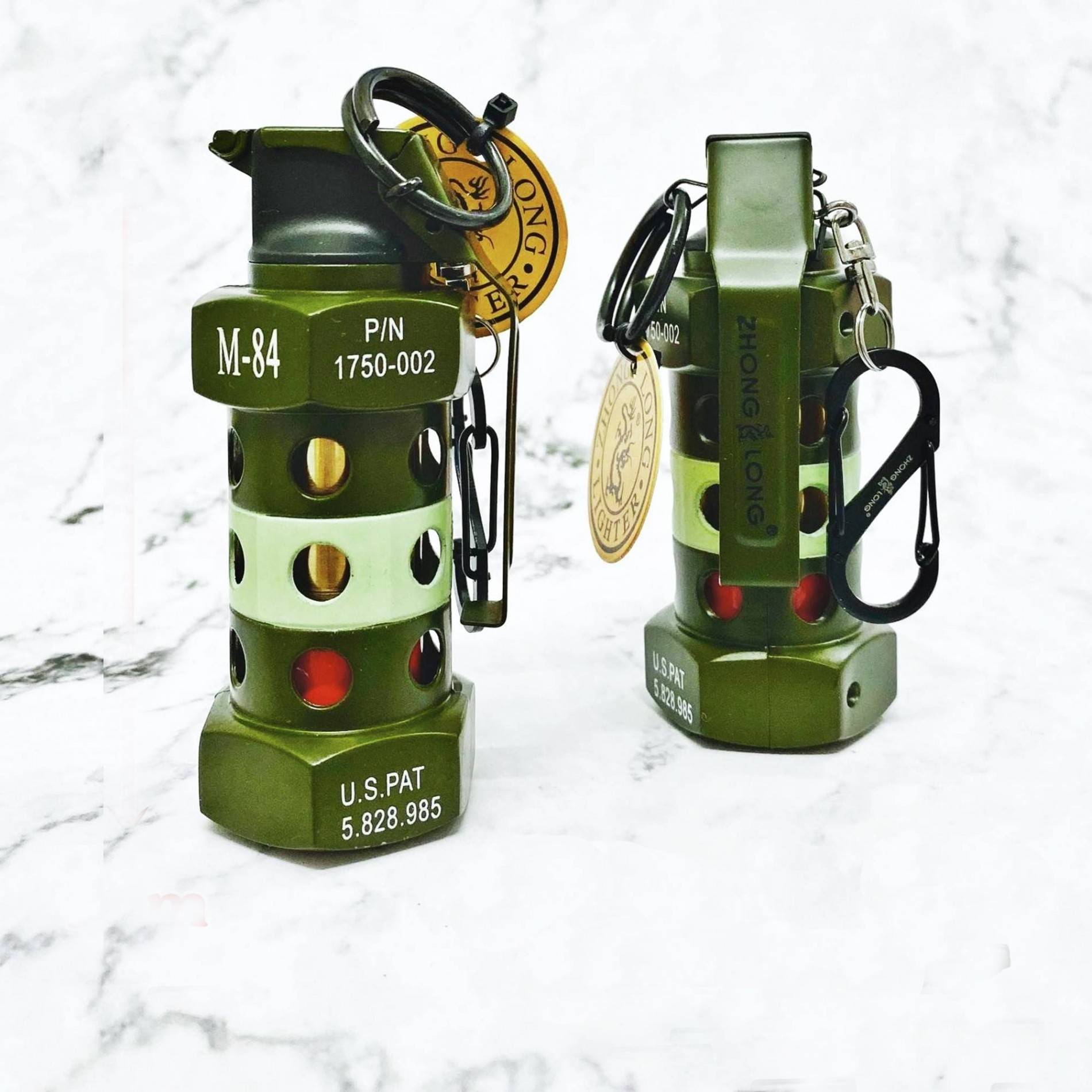 Bật lửa hình trái lựu đạn M-84 màu xanh