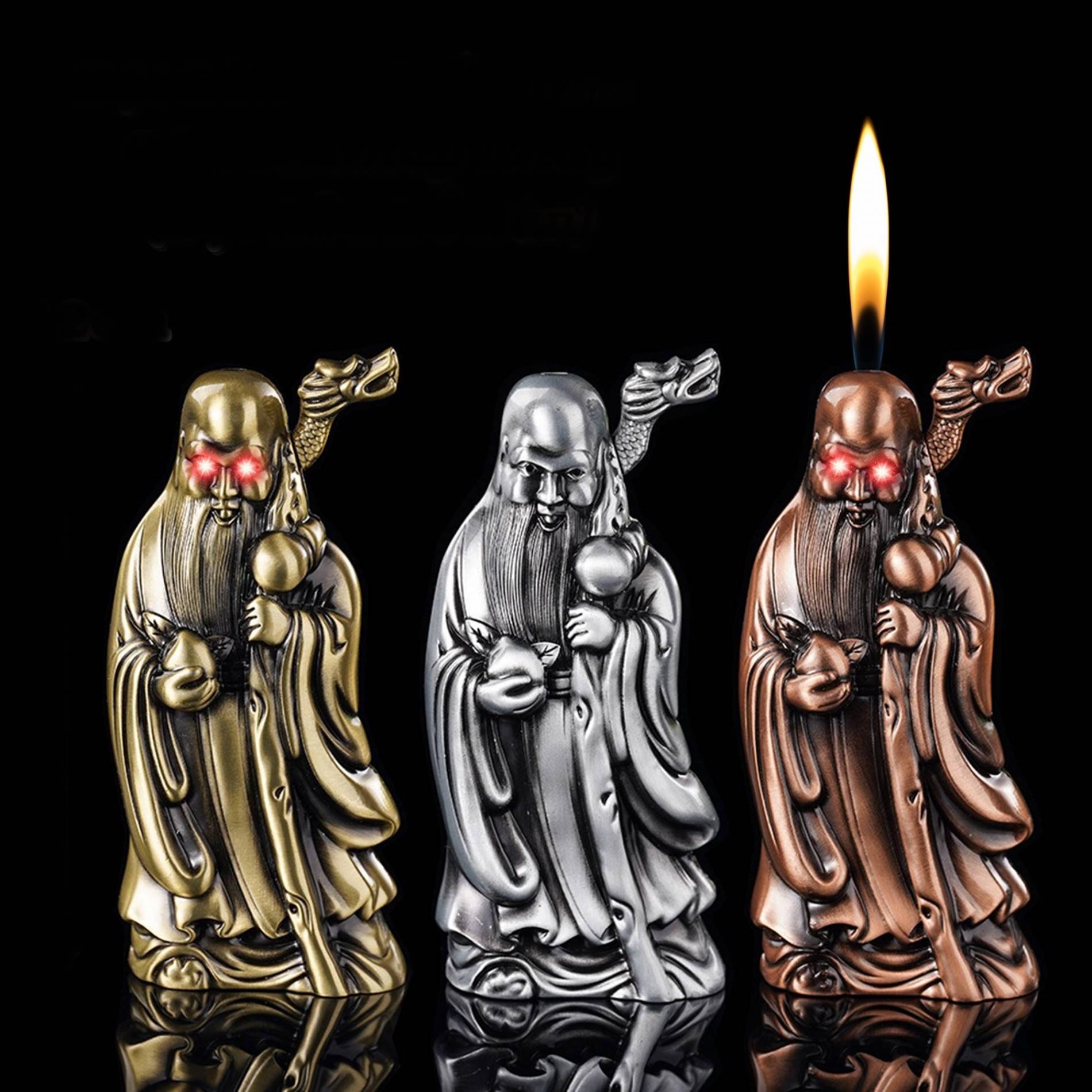 Bật lửa hình ông Thọ có đèn nhấp nháy bật lửa để bàn xài gas