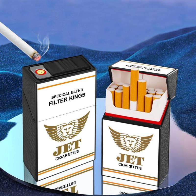 Bật lửa điện kiêm hộp thuốc in nhãn hiệu JET