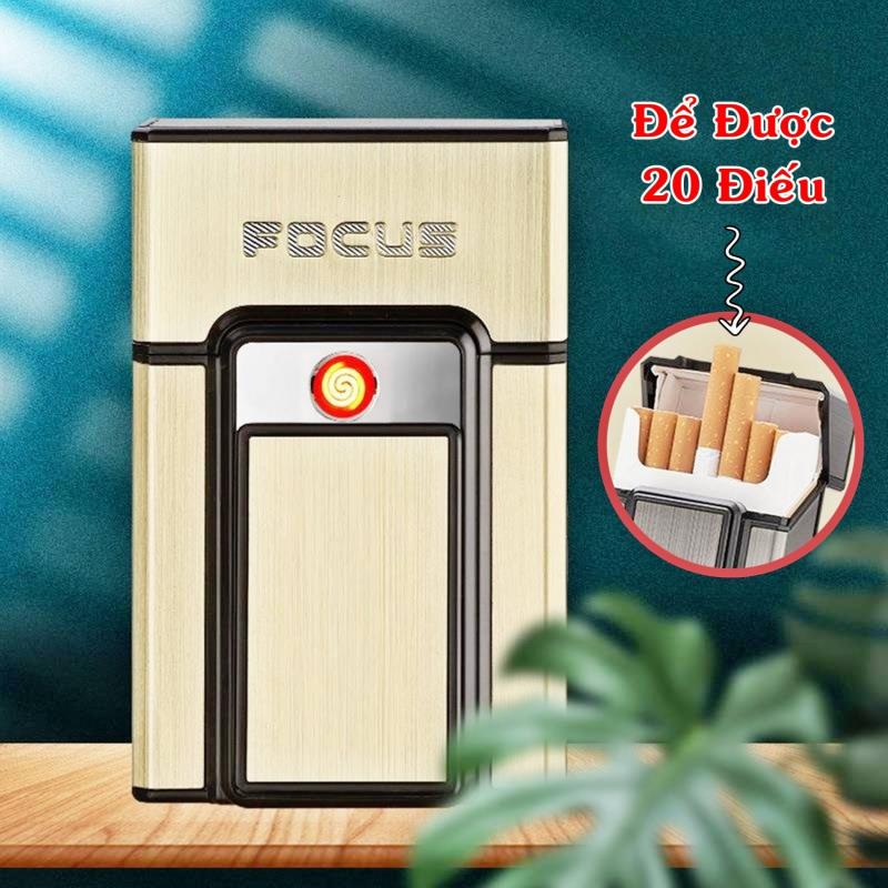 Hộp thuốc kèm Bật lửa điện sau lưng