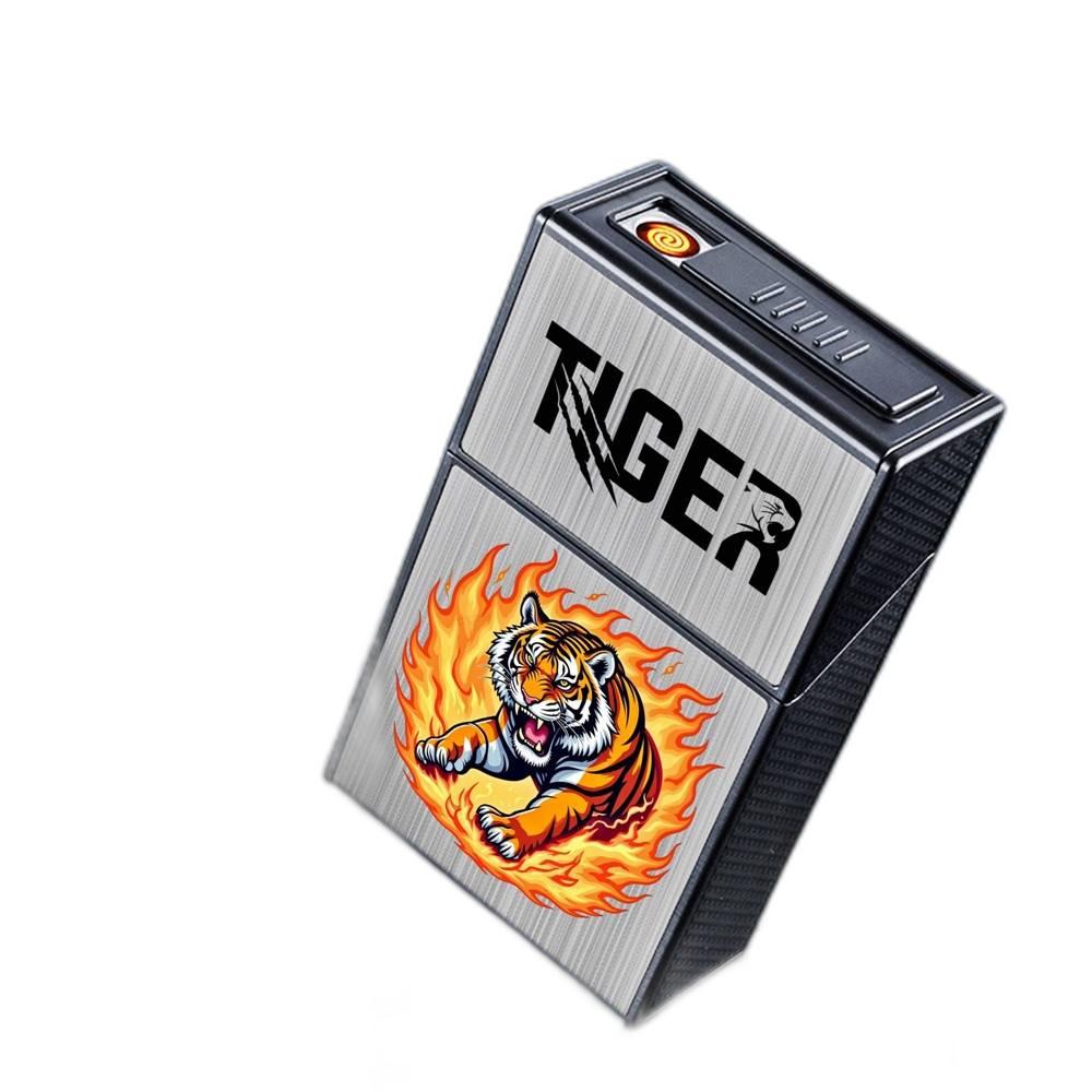 Bật lửa điện kiêm hộp thuốc hình cọp sạc điện