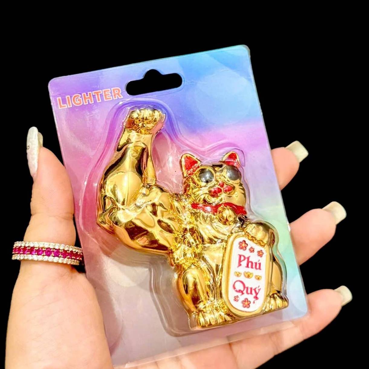Bật lửa mèo lực sĩ may mắn chiêu tài xài gas - Ảnh 2