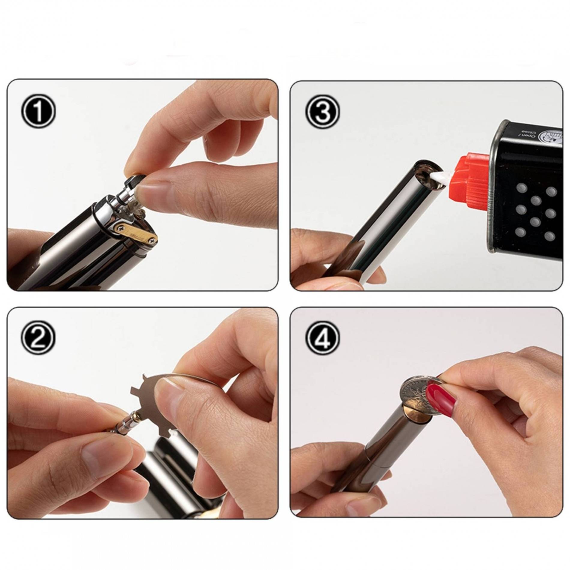 Bật lửa Zorro hình côn nhị khúc 2 chế độ lửa sạc điện và xài xăng - Ảnh 4