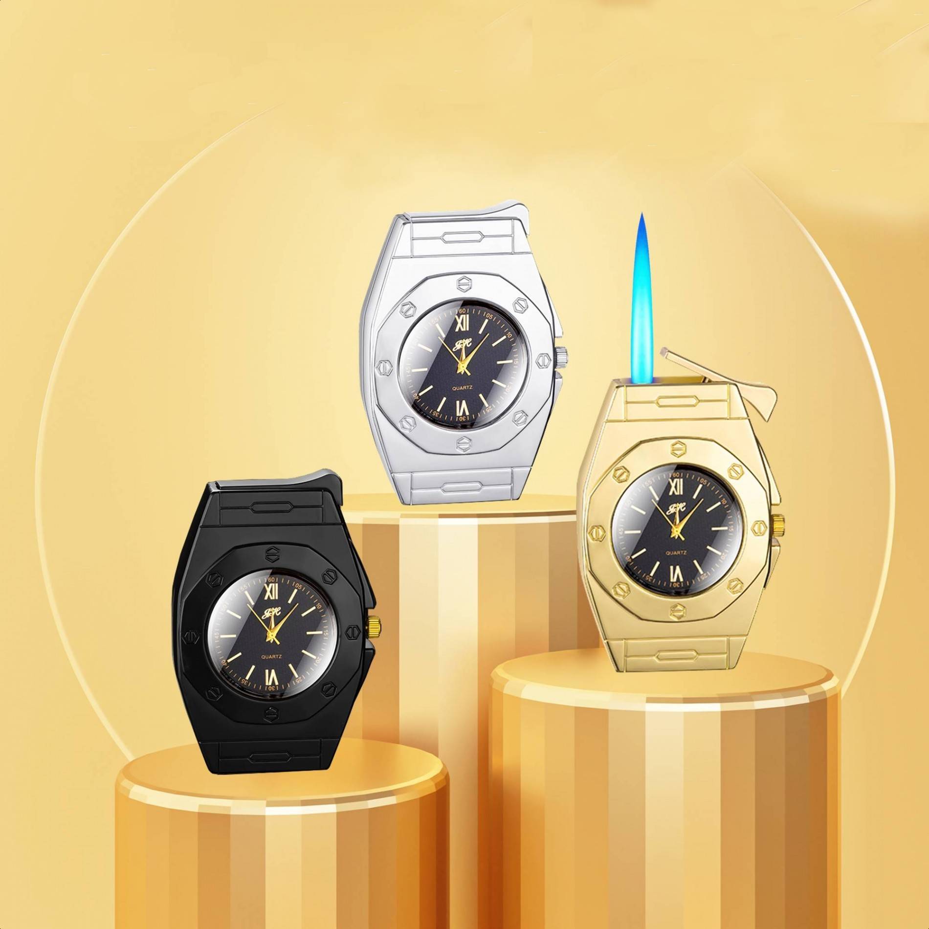 Bật lửa đồng hồ 2 in 1 DH-502 xài gas - có hộp