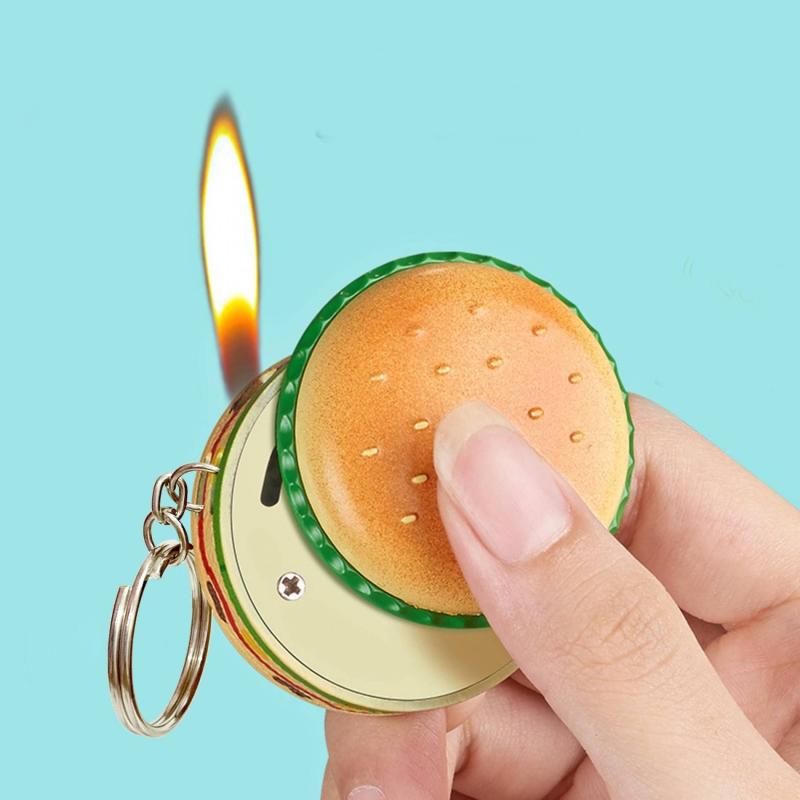 Bật lửa hình bánh Hamburger xài gas - móc khóa