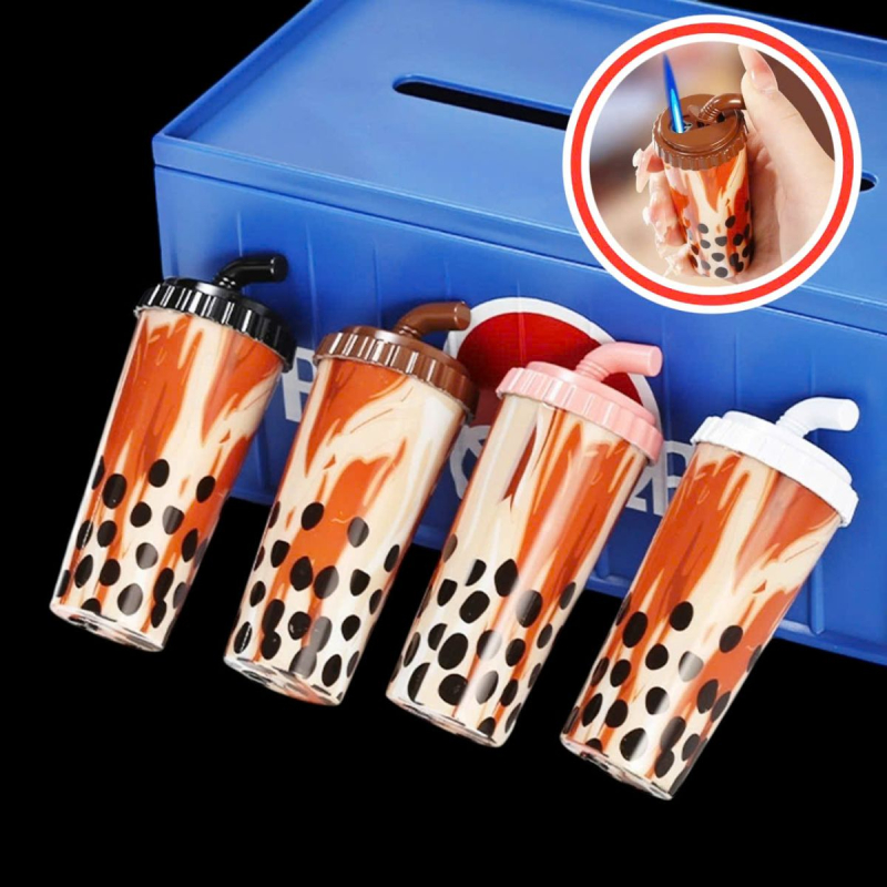 Bật lửa hình ly trà sữa trân châu lửa khò