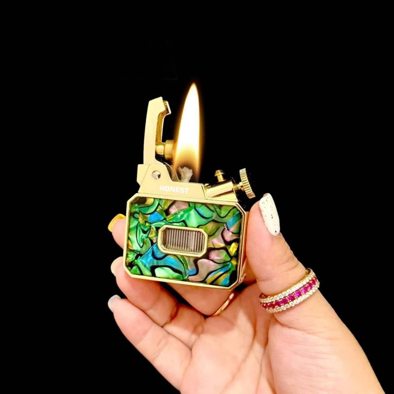 Bật lửa Honest 849A khảm xà cừ xăng lộ thiên