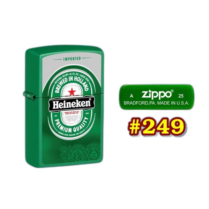 Bật lửa Zippo logo bia heineken xài xăng