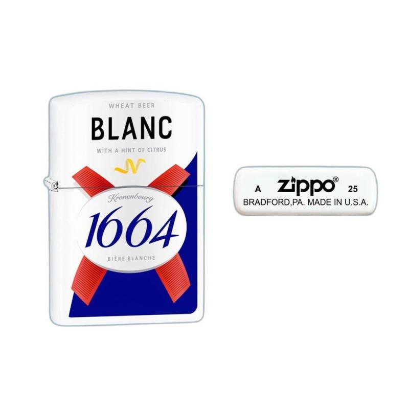 Bật lửa Zippo hình logo bia 1664 blanc xài xăng