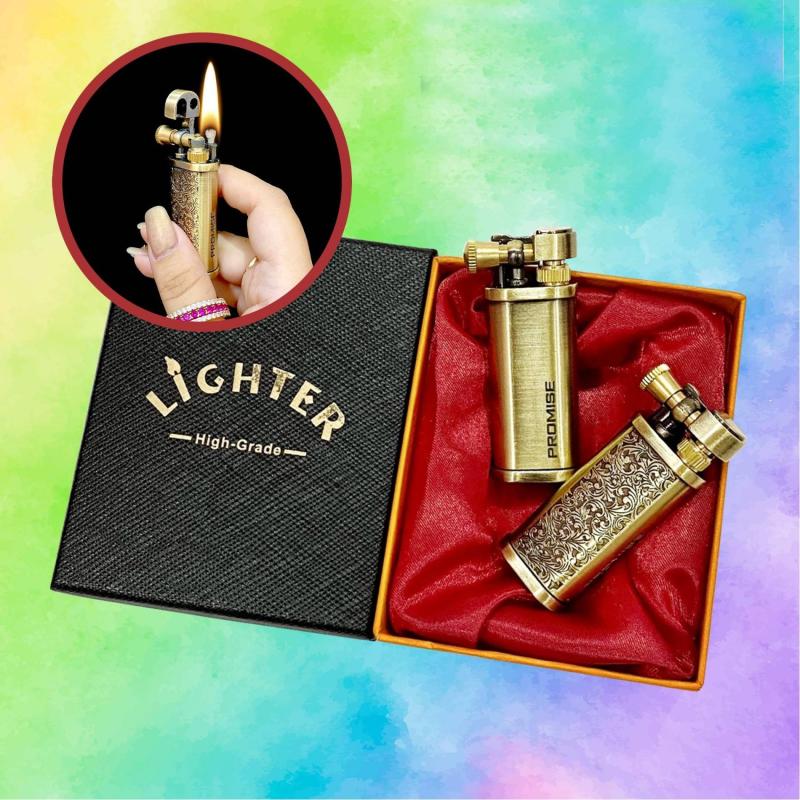 Bật lửa xăng đá promise pr130 đánh lửa ngang có hộp