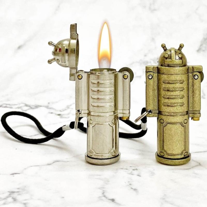 Bật lửa Dolphin hình robot bằng kim loại xài xăng đá