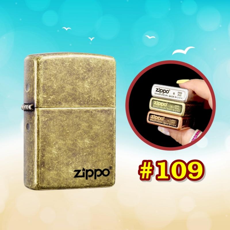 Bật lửa Zippo vàng trơn xài xăng giả cổ