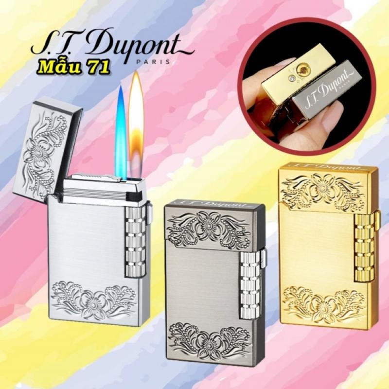 Bật lửa Dupont 2 chế độ lửa hình hoa văn M71 dùng gas
