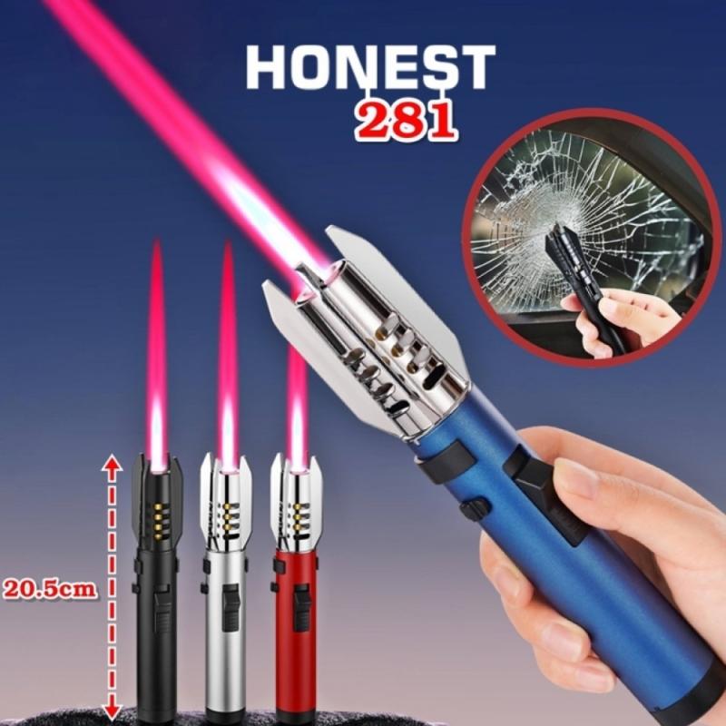 Bật lửa tự vệ Honest 281 tự vệ thoát hiểm - lửa khè cực mạnh kim loại xài gas