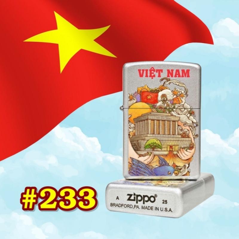 Bật lửa Zippo sơn tĩnh điện lăng lăng Bác Hồ có mộc đáy