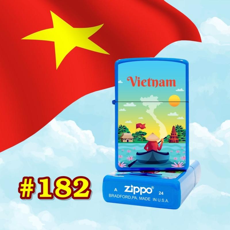 Bật lửa Zippo sơn tĩnh điện hình việt nam quê hương tôi