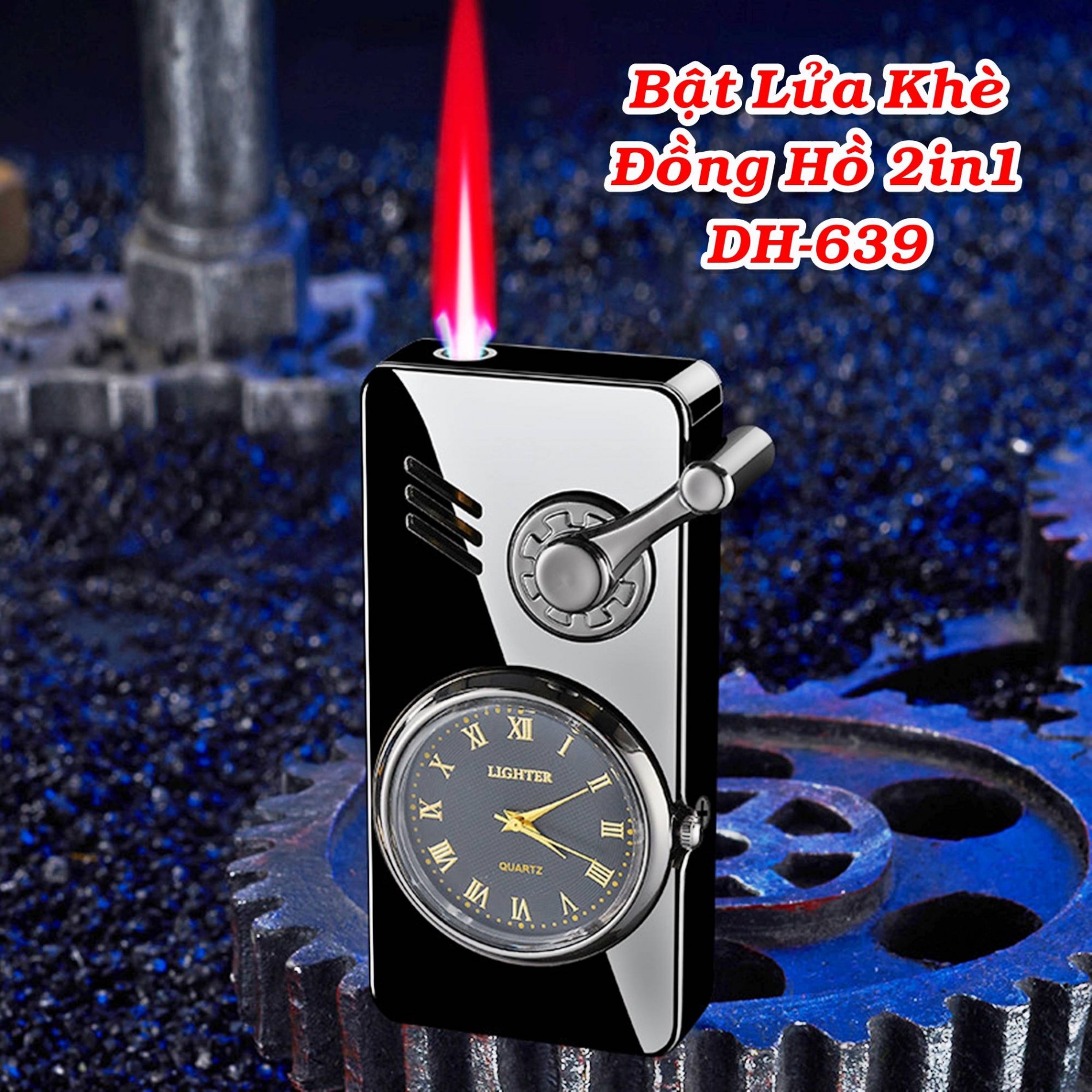 Đồng hồ kiêm bật lửa 2 IN 1 DH-639 - dùng gas
