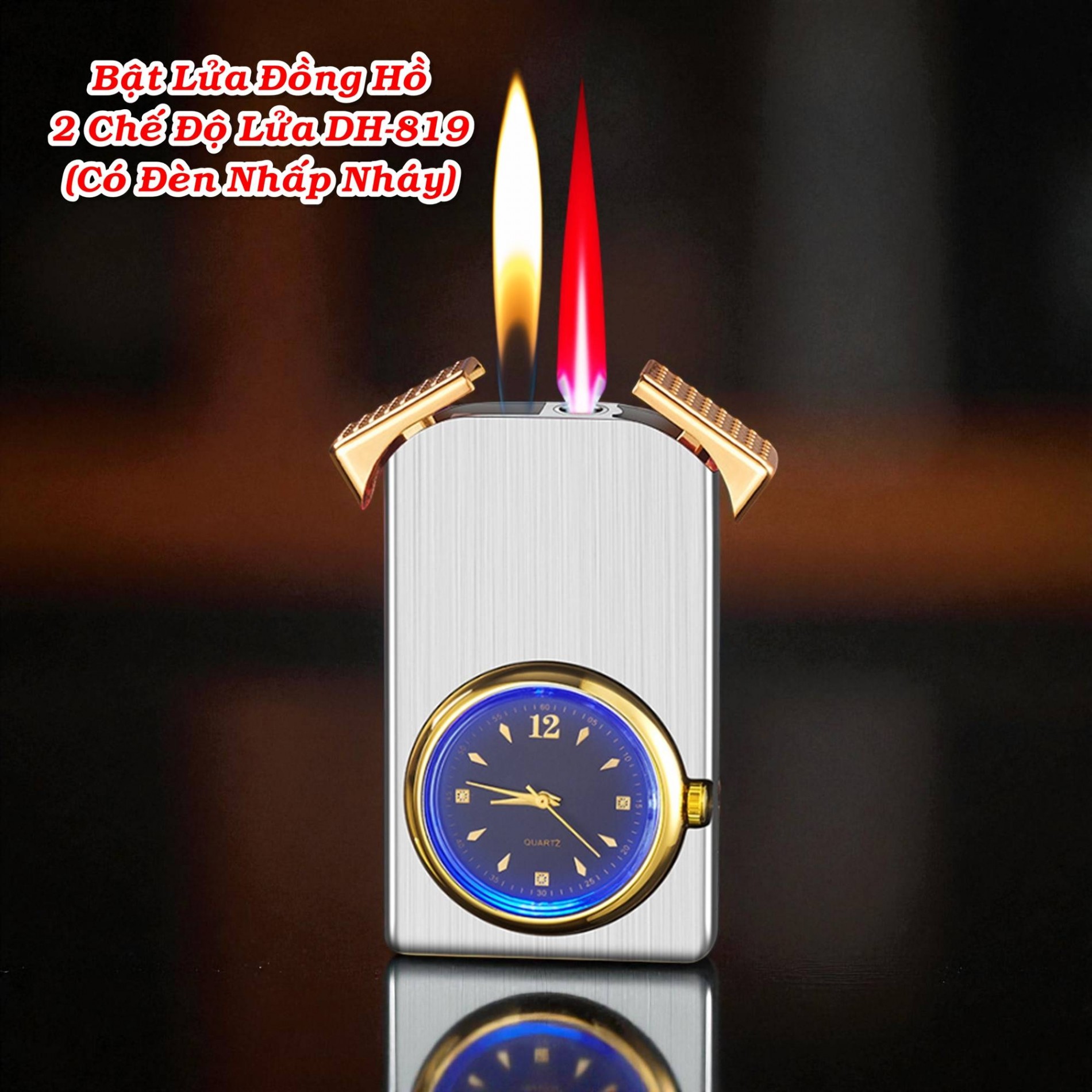 Đồng hồ bật lửa 2 chế độ DH-819 có đèn nhấp nháy
