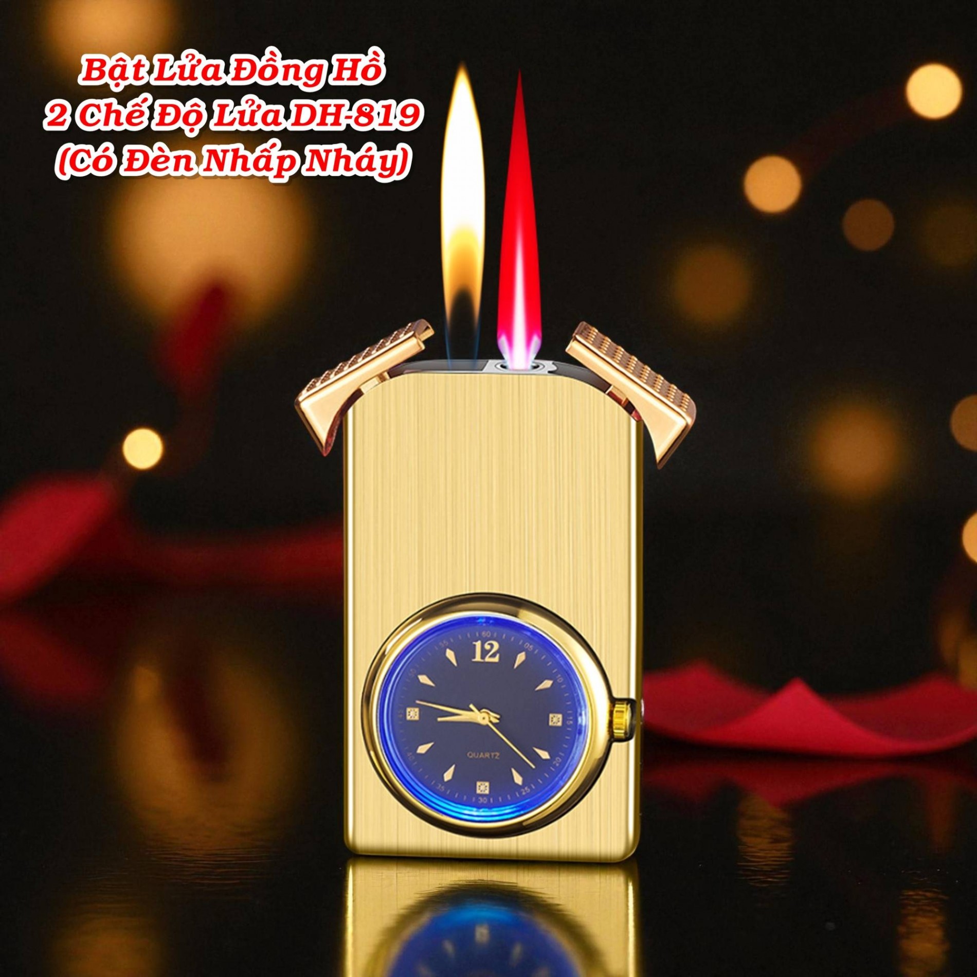 Đồng hồ bật lửa 2 chế độ DH-819 có đèn nhấp nháy