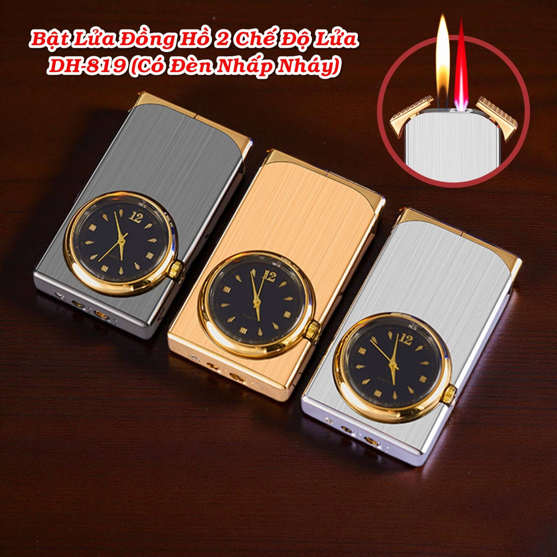 Đồng hồ bật lửa 2 chế độ DH-819 có đèn nhấp nháy