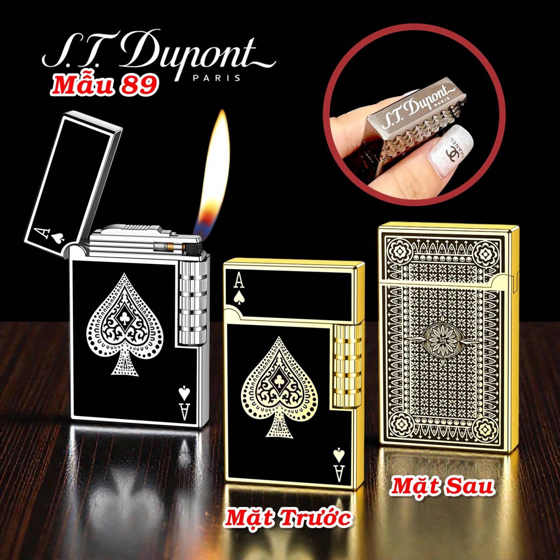 Bật lửa hình lá bài M-89 St. Dupont xài gas