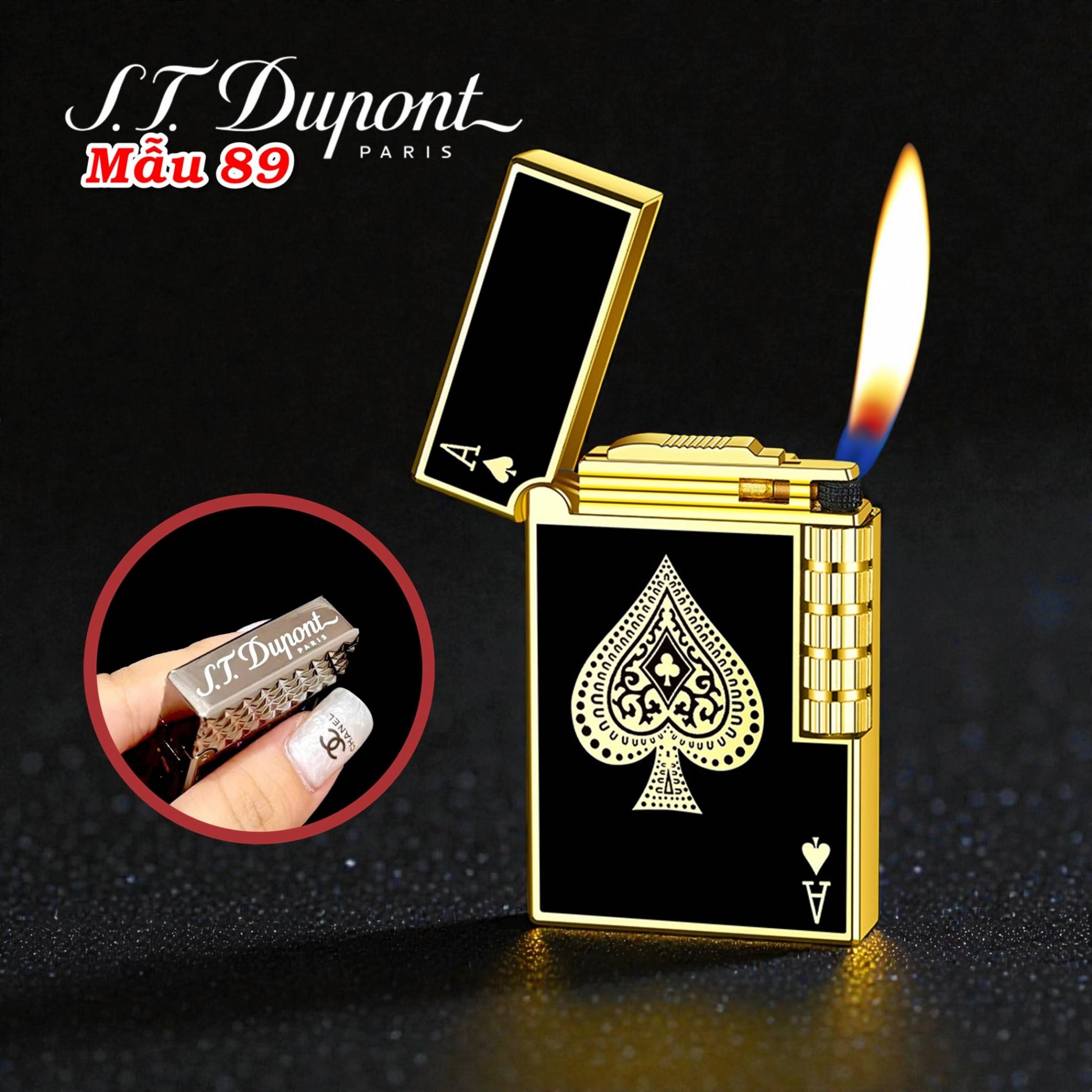 Bật lửa hình lá bài M-89 St. Dupont xài gas