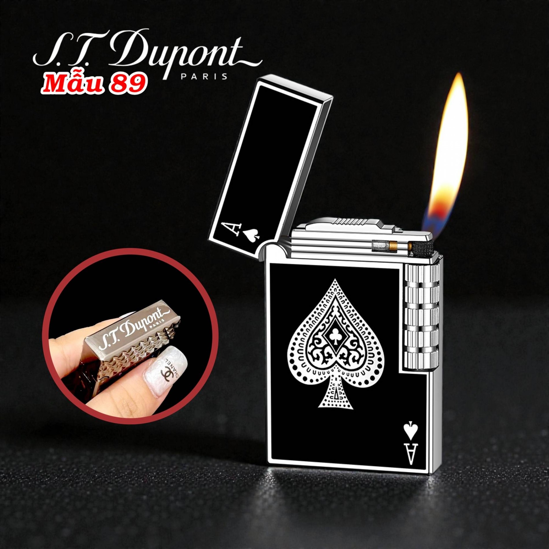 Bật lửa hình lá bài M-89 St. Dupont xài gas