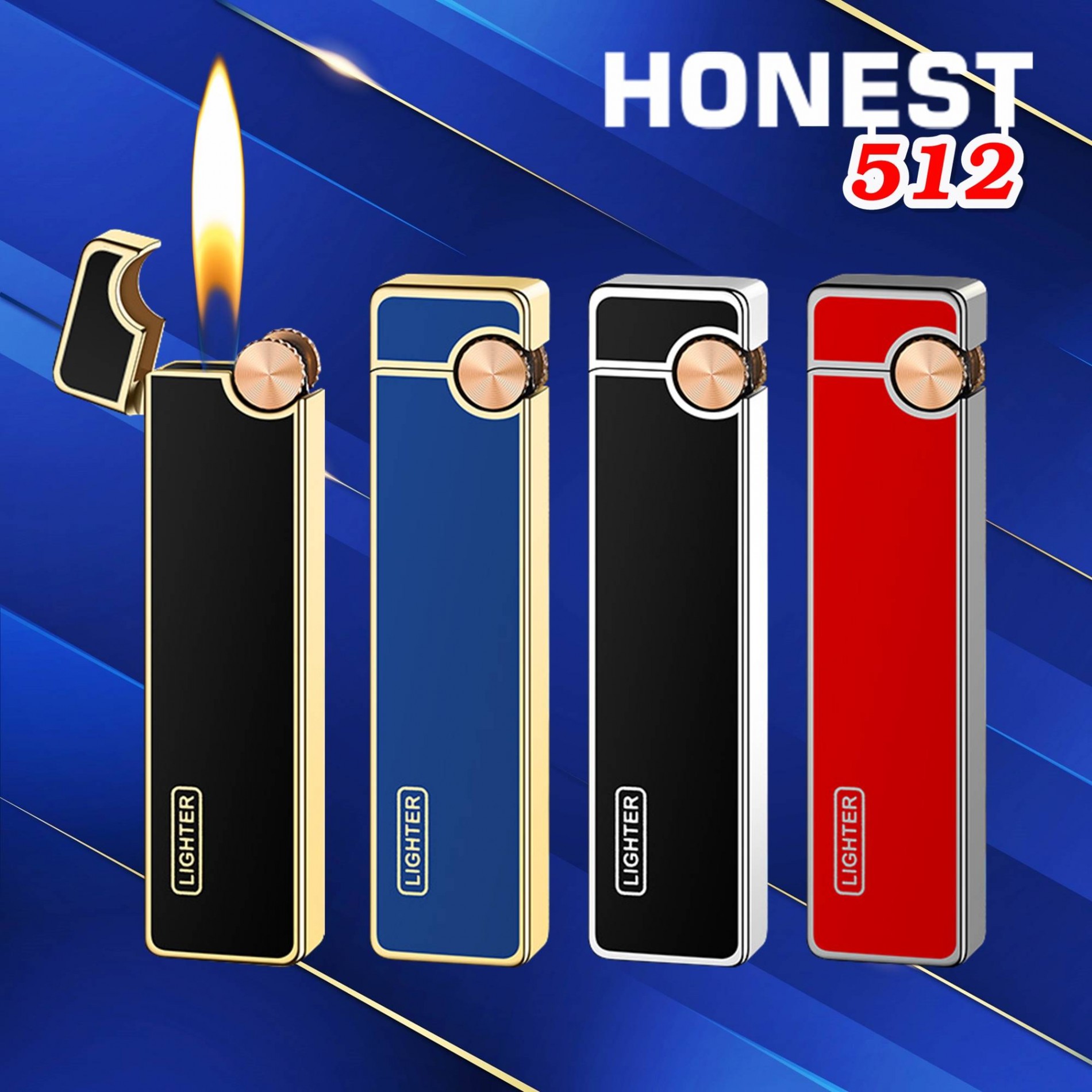 Bật lửa Honest nhiều màu HN512 - xài gas đá