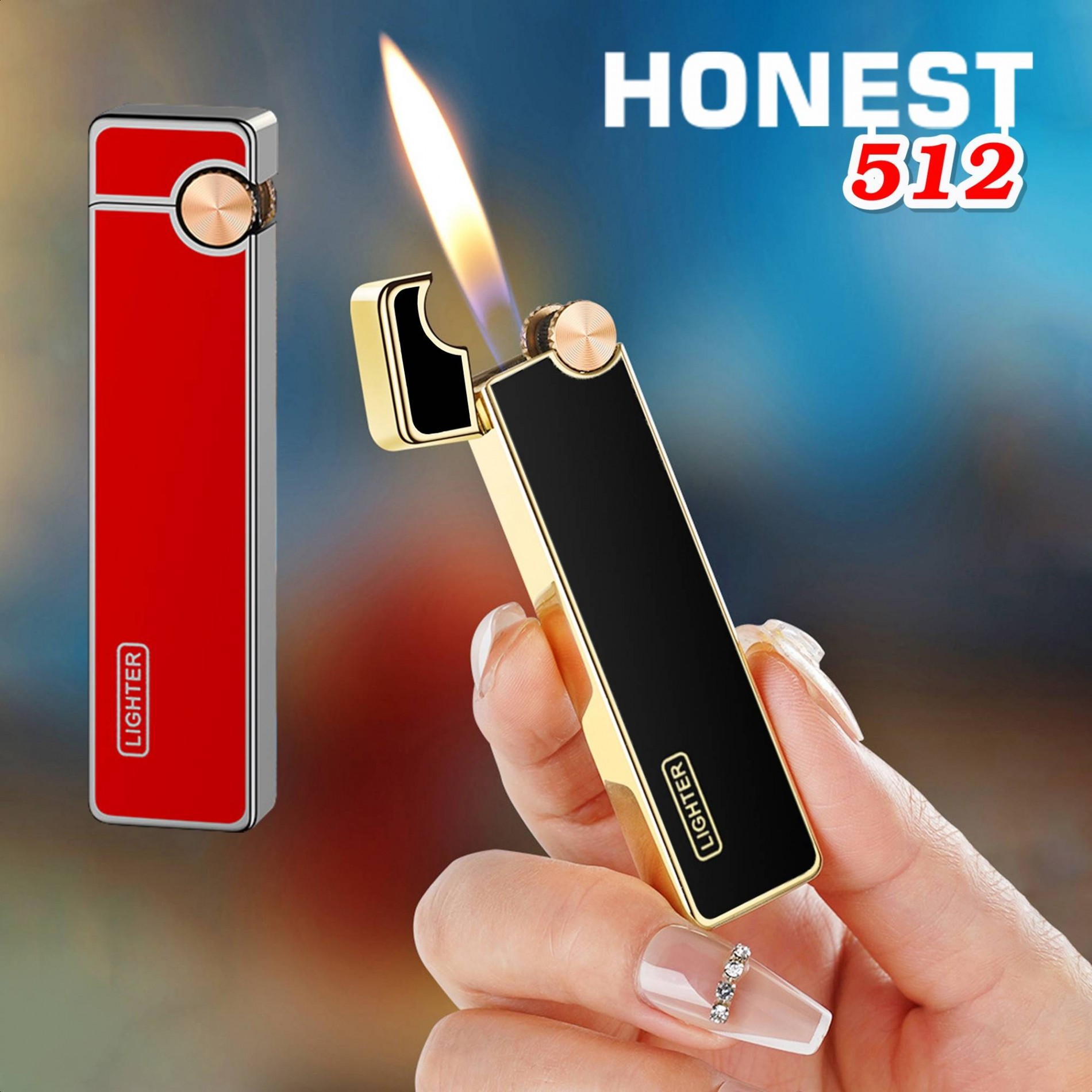 Bật lửa Honest nhiều màu HN512 - xài gas đá