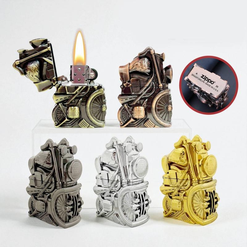 Bật lửa Zippo hình xe Harley - Davidson kim loại xài xăng